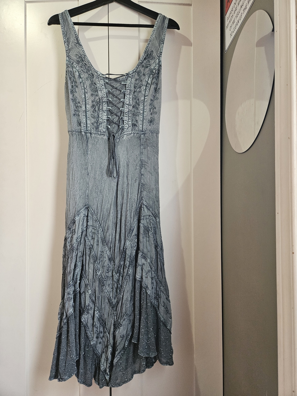 Boho Lace-Up Maxi Dress